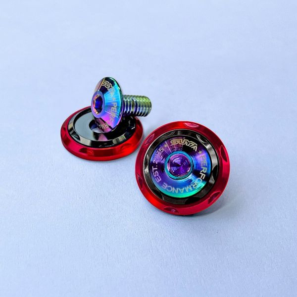SUYA CNC M6 Double Washer Screws (Titanium) (one pair) 