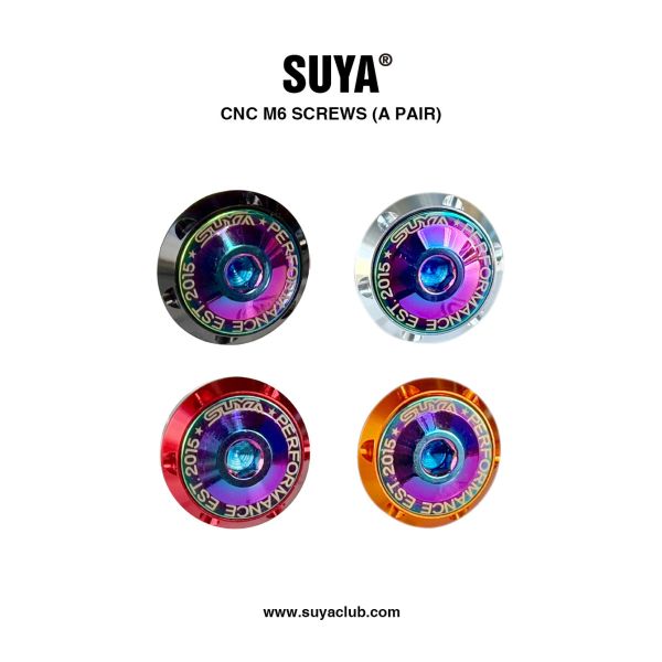 SUYA CNC M6 Screws (A Pair) - Titanium 