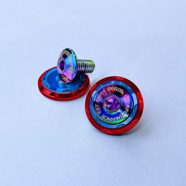SUYA CNC M6 Double Washer Screws (Titanium) (one pair) 