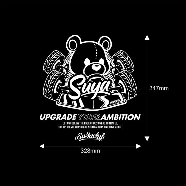 SUYA Four Wheels Bear Car Stickers 