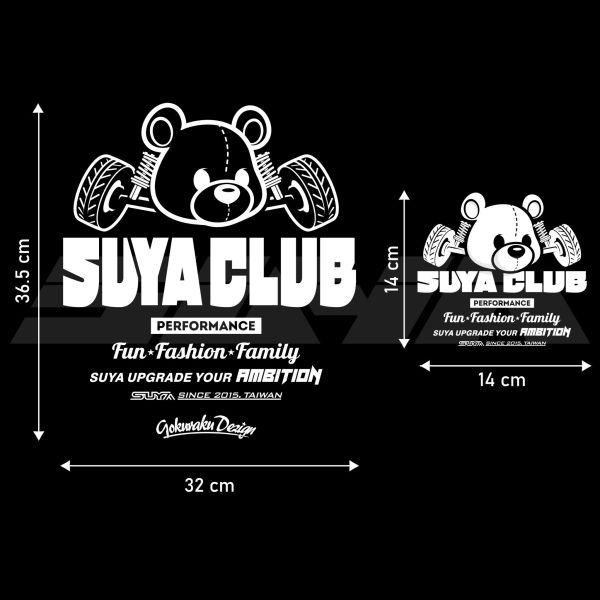 SUYA Two Wheels Bear Car Stickers 