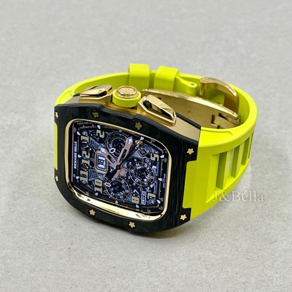 Apple Watch RSC3-Carbon 44mm、45mm 黑金色碳纖維手錶殼(檸檬黃色錶冠環+檸檬黃色橡膠錶帶) Apple Watch手錶殼,Apple Watch不鏽鋼殼,Apple Watch保護殼,Apple Watch鋁合金殼,Apple Watch鈦合金殼,Apple Watch碳纖維殼,Apple Watch透明錶殼,Apple Watch錶帶