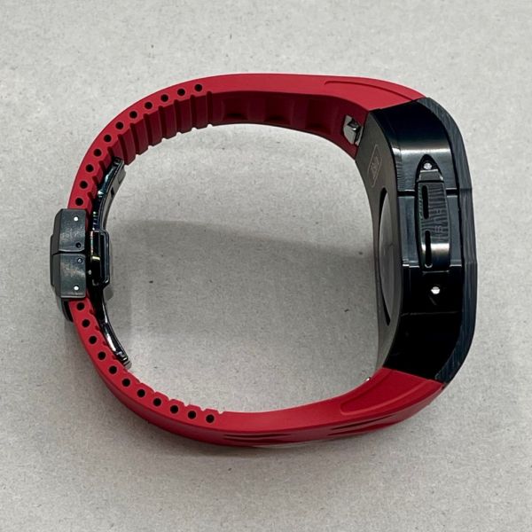 Apple Watch RSC2-Carbon 46mm 黑色碳纖維手錶殼(紅色錶冠環+紅色橡膠錶帶) Apple Watch手錶殼,Apple Watch不鏽鋼殼,Apple Watch保護殼,Apple Watch鋁合金殼,Apple Watch鈦合金殼,Apple Watch碳纖維殼,Apple Watch石英纖維,Apple Watch透明錶殼,Apple Watch水晶錶殼,Apple Watch錶帶