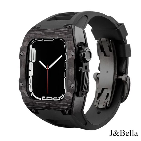 Apple Watch RSC-Carbon 44mm、45mm 極致黑色碳纖維手錶殼(錶帶5種顏色選擇) Apple Watch手錶殼,Apple Watch不鏽鋼殼,Apple Watch保護殼,Apple Watch鋁合金殼,Apple Watch碳纖維殼,Apple Watch錶帶