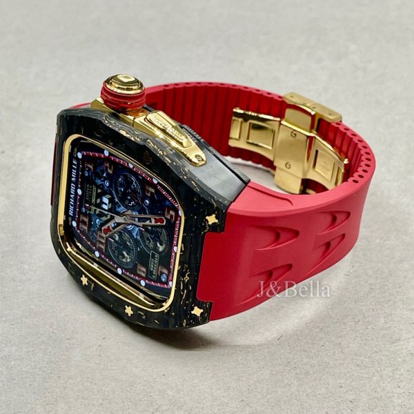Apple Watch RSC2-Carbon 46mm 黑金色碳纖維手錶殼(紅色錶冠環+紅色橡膠錶帶) Apple Watch手錶殼,Apple Watch不鏽鋼殼,Apple Watch保護殼,Apple Watch鋁合金殼,Apple Watch鈦合金殼,Apple Watch碳纖維殼,Apple Watch石英纖維,Apple Watch透明錶殼,Apple Watch水晶錶殼,Apple Watch錶帶