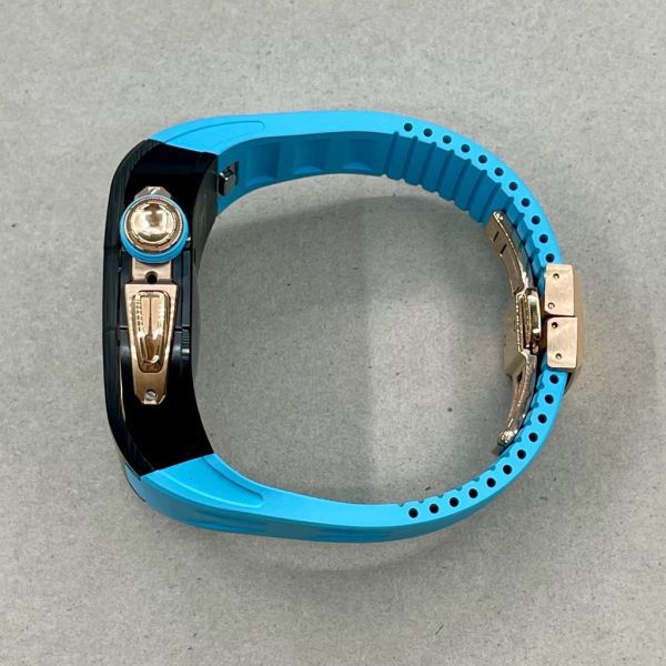 Apple Watch RSC2-Carbon 46mm 黑玫瑰金色碳纖維手錶殼(藍色錶冠環+藍色橡膠錶帶) Apple Watch手錶殼,Apple Watch不鏽鋼殼,Apple Watch保護殼,Apple Watch鋁合金殼,Apple Watch鈦合金殼,Apple Watch碳纖維殼,Apple Watch石英纖維,Apple Watch透明錶殼,Apple Watch水晶錶殼,Apple Watch錶帶