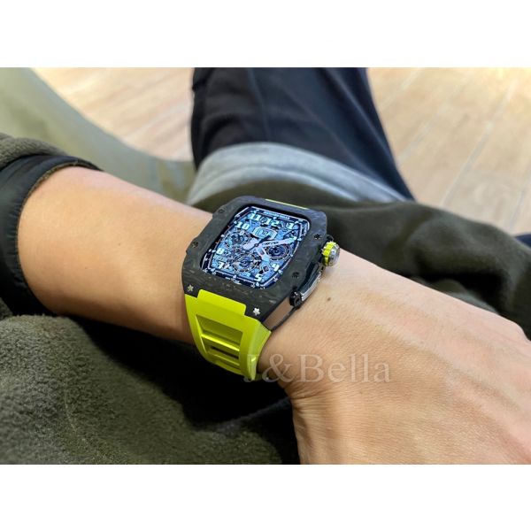 Apple Watch RSC-Carbon 44mm、45mm 黑色碳纖維手錶殼(檸檬黃錶冠+檸檬黃橡膠錶帶) Apple Watch手錶殼,Apple Watch不鏽鋼殼,Apple Watch保護殼,Apple Watch鋁合金殼,Apple Watch碳纖維殼,Apple Watch透明錶殼,Apple Watch錶帶