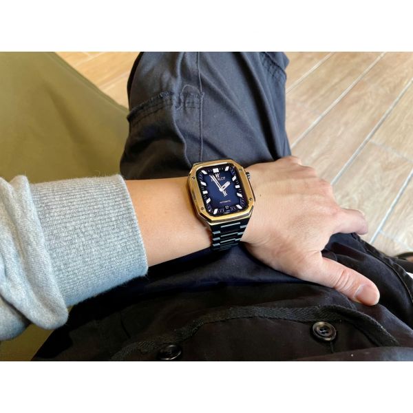 Apple Watch 40mm、41mm、45mm 黑色-玫瑰金框不鏽鋼手錶殼 Apple Watch手錶殼,Apple Watch不鏽鋼殼,Apple Watch錶殼,Apple Watch保護殼,Apple Watch錶帶
