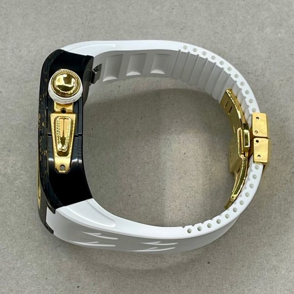 Apple Watch RSC2-Carbon 46mm 黑金色碳纖維手錶殼(白色錶冠環+白色橡膠錶帶) Apple Watch手錶殼,Apple Watch不鏽鋼殼,Apple Watch保護殼,Apple Watch鋁合金殼,Apple Watch鈦合金殼,Apple Watch碳纖維殼,Apple Watch石英纖維,Apple Watch透明錶殼,Apple Watch水晶錶殼,Apple Watch錶帶