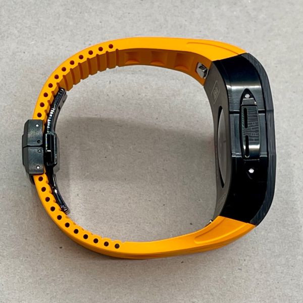 Apple Watch RSC2-Carbon 46mm 黑色碳纖維手錶殼(橘色錶冠環+橘色橡膠錶帶) Apple Watch手錶殼,Apple Watch不鏽鋼殼,Apple Watch保護殼,Apple Watch鋁合金殼,Apple Watch鈦合金殼,Apple Watch碳纖維殼,Apple Watch石英纖維,Apple Watch透明錶殼,Apple Watch水晶錶殼,Apple Watch錶帶