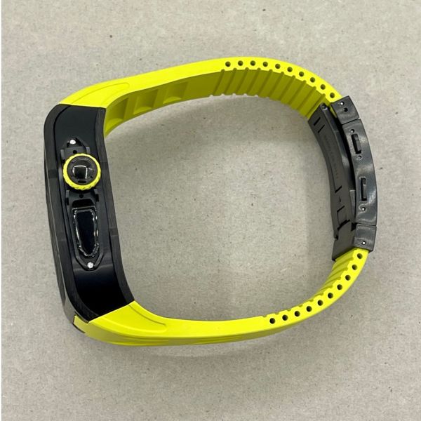 Apple Watch RSC2-Carbon Ultra 49mm 極致黑色碳纖維手錶殼(檸檬黃色錶冠環+檸檬黃色橡膠錶帶) Apple Watch手錶殼,Apple Watch不鏽鋼殼,Apple Watch保護殼,Apple Watch鋁合金殼,Apple Watch鈦合金殼,Apple Watch碳纖維殼,Apple Watch透明錶殼,Apple Watch錶帶