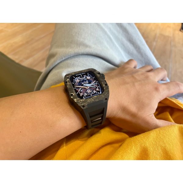 Apple Watch RSC-Carbon 44mm、45mm 極致黑色碳纖維手錶殼(錶帶5種顏色選擇) Apple Watch手錶殼,Apple Watch不鏽鋼殼,Apple Watch保護殼,Apple Watch鋁合金殼,Apple Watch碳纖維殼,Apple Watch錶帶