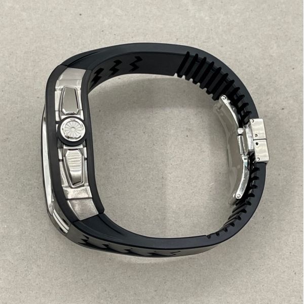 Apple Watch RSC2-石英纖維 44mm、45mm 黑色賽車款錶殼(黑色錶冠環+黑色橡膠錶帶) Apple Watch手錶殼,Apple Watch不鏽鋼殼,Apple Watch保護殼,Apple Watch鋁合金殼,Apple Watch鈦合金殼,Apple Watch碳纖維殼,Apple Watch石英纖維,Apple Watch透明錶殼,Apple Watch水晶錶殼,Apple Watch錶帶