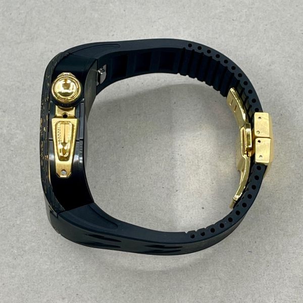 Apple Watch 10 RSC2-Carbon 46mm 黑金色碳纖維手錶殼(黑色錶冠環+黑色橡膠錶帶) Apple Watch手錶殼,Apple Watch不鏽鋼殼,Apple Watch保護殼,Apple Watch鋁合金殼,Apple Watch鈦合金殼,Apple Watch碳纖維殼,Apple Watch石英纖維,Apple Watch透明錶殼,Apple Watch水晶錶殼,Apple Watch錶帶