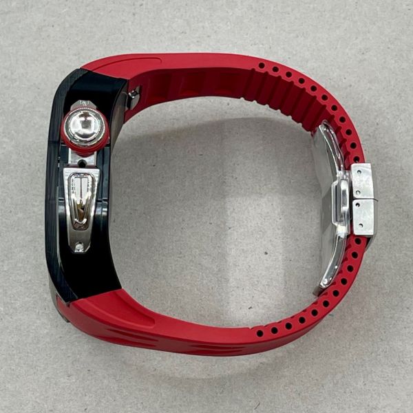 Apple Watch RSC2-Carbon 46mm 黑銀色碳纖維手錶殼(紅色錶冠環+紅色橡膠錶帶) Apple Watch手錶殼,Apple Watch不鏽鋼殼,Apple Watch保護殼,Apple Watch鋁合金殼,Apple Watch鈦合金殼,Apple Watch碳纖維殼,Apple Watch石英纖維,Apple Watch透明錶殼,Apple Watch水晶錶殼,Apple Watch錶帶