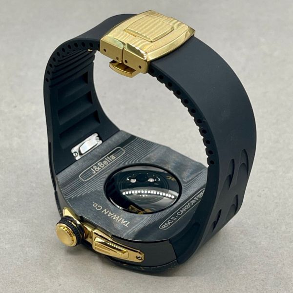 Apple Watch 10 RSC2-Carbon 46mm 黑金色碳纖維手錶殼(黑色錶冠環+黑色橡膠錶帶) Apple Watch手錶殼,Apple Watch不鏽鋼殼,Apple Watch保護殼,Apple Watch鋁合金殼,Apple Watch鈦合金殼,Apple Watch碳纖維殼,Apple Watch石英纖維,Apple Watch透明錶殼,Apple Watch水晶錶殼,Apple Watch錶帶