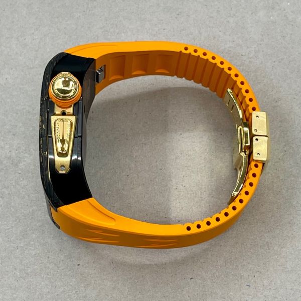 Apple Watch RSC2-Carbon 46mm 黑金色碳纖維手錶殼(橘色錶冠環+橘色橡膠錶帶) Apple Watch手錶殼,Apple Watch不鏽鋼殼,Apple Watch保護殼,Apple Watch鋁合金殼,Apple Watch鈦合金殼,Apple Watch碳纖維殼,Apple Watch石英纖維,Apple Watch透明錶殼,Apple Watch水晶錶殼,Apple Watch錶帶