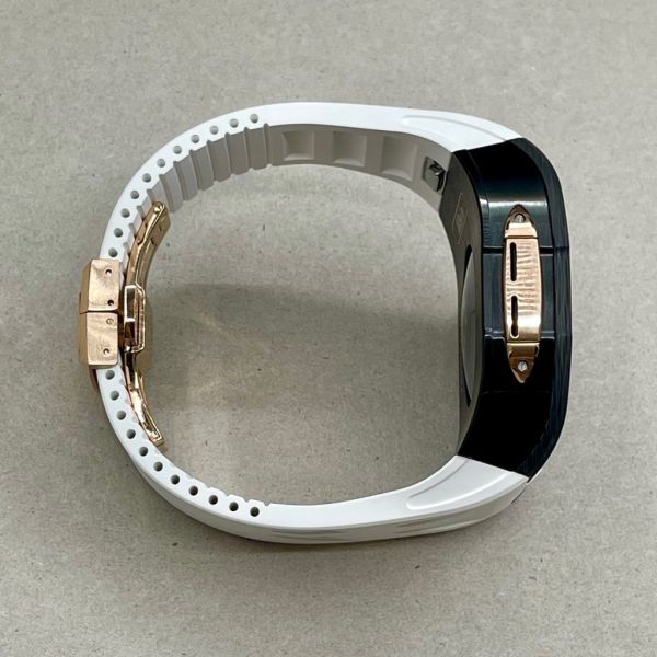 Apple Watch RSC2-Carbon 46mm 黑玫瑰金色碳纖維手錶殼(白色錶冠環+白色橡膠錶帶) Apple Watch手錶殼,Apple Watch不鏽鋼殼,Apple Watch保護殼,Apple Watch鋁合金殼,Apple Watch鈦合金殼,Apple Watch碳纖維殼,Apple Watch石英纖維,Apple Watch透明錶殼,Apple Watch水晶錶殼,Apple Watch錶帶