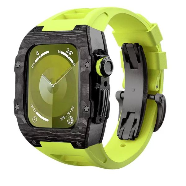 Apple Watch RSC-Carbon 44mm、45mm 極致黑色碳纖維手錶殼(錶帶5種顏色選擇) Apple Watch手錶殼,Apple Watch不鏽鋼殼,Apple Watch保護殼,Apple Watch鋁合金殼,Apple Watch碳纖維殼,Apple Watch錶帶