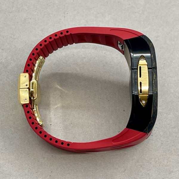 Apple Watch RSC2-Carbon 46mm 黑金色碳纖維手錶殼(紅色錶冠環+紅色橡膠錶帶) Apple Watch手錶殼,Apple Watch不鏽鋼殼,Apple Watch保護殼,Apple Watch鋁合金殼,Apple Watch鈦合金殼,Apple Watch碳纖維殼,Apple Watch石英纖維,Apple Watch透明錶殼,Apple Watch水晶錶殼,Apple Watch錶帶