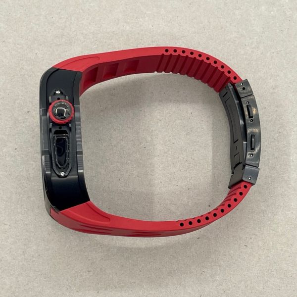 Apple Watch RSC2-Titanium Ultra 49mm 極致黑色鈦合金手錶殼(紅色錶冠環+紅色橡膠錶帶) Apple Watch手錶殼,Apple Watch不鏽鋼殼,Apple Watch保護殼,Apple Watch鋁合金殼,Apple Watch鈦合金殼,Apple Watch碳纖維殼,Apple Watch透明錶殼,Apple Watch錶帶