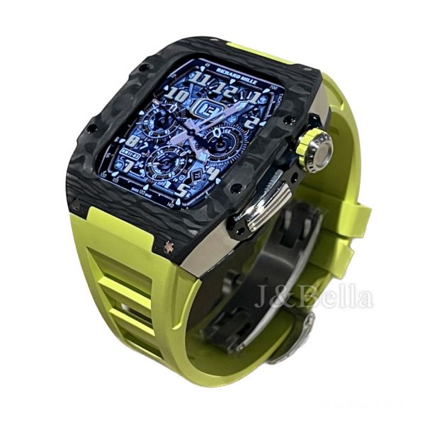 Apple Watch RSC-Carbon 44mm、45mm 黑色碳纖維手錶殼(檸檬黃錶冠+檸檬黃橡膠錶帶) Apple Watch手錶殼,Apple Watch不鏽鋼殼,Apple Watch保護殼,Apple Watch鋁合金殼,Apple Watch碳纖維殼,Apple Watch透明錶殼,Apple Watch錶帶