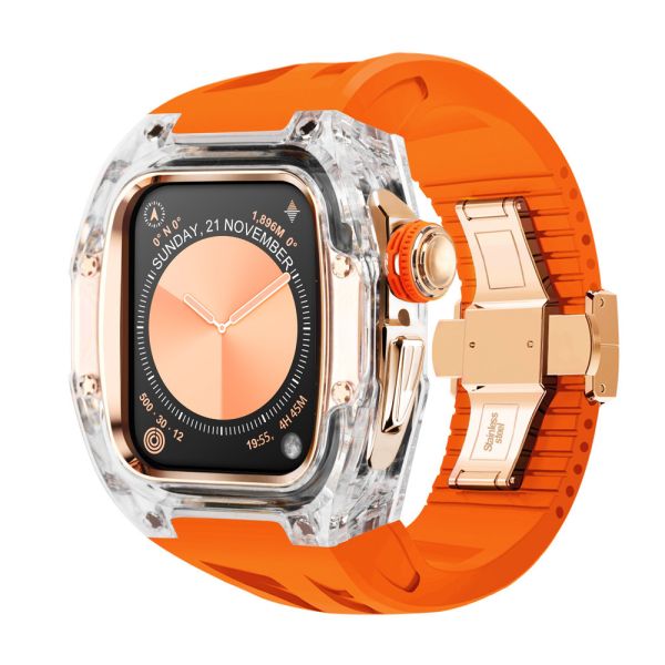 Apple Watch TR90 Case 46mm 透明玫瑰金色手錶殼 Apple Watch手錶殼,Apple Watch不鏽鋼殼,Apple Watch保護殼,Apple Watch鋁合金殼,Apple Watch鈦合金殼,Apple Watch碳纖維殼,Apple Watch石英纖維,Apple Watch透明錶殼,Apple Watch水晶錶殼,Apple Watch錶帶