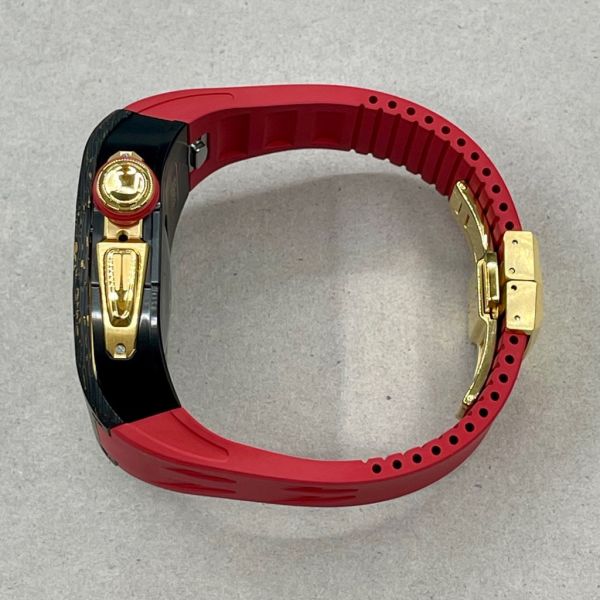 Apple Watch RSC2-Carbon 46mm 黑金色碳纖維手錶殼(紅色錶冠環+紅色橡膠錶帶) Apple Watch手錶殼,Apple Watch不鏽鋼殼,Apple Watch保護殼,Apple Watch鋁合金殼,Apple Watch鈦合金殼,Apple Watch碳纖維殼,Apple Watch石英纖維,Apple Watch透明錶殼,Apple Watch水晶錶殼,Apple Watch錶帶