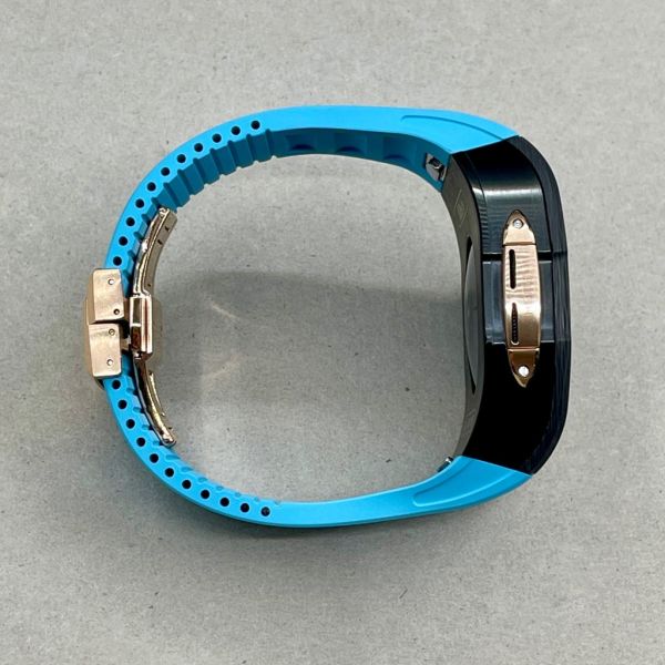 Apple Watch RSC2-Carbon 46mm 黑玫瑰金色碳纖維手錶殼(藍色錶冠環+藍色橡膠錶帶) Apple Watch手錶殼,Apple Watch不鏽鋼殼,Apple Watch保護殼,Apple Watch鋁合金殼,Apple Watch鈦合金殼,Apple Watch碳纖維殼,Apple Watch石英纖維,Apple Watch透明錶殼,Apple Watch水晶錶殼,Apple Watch錶帶