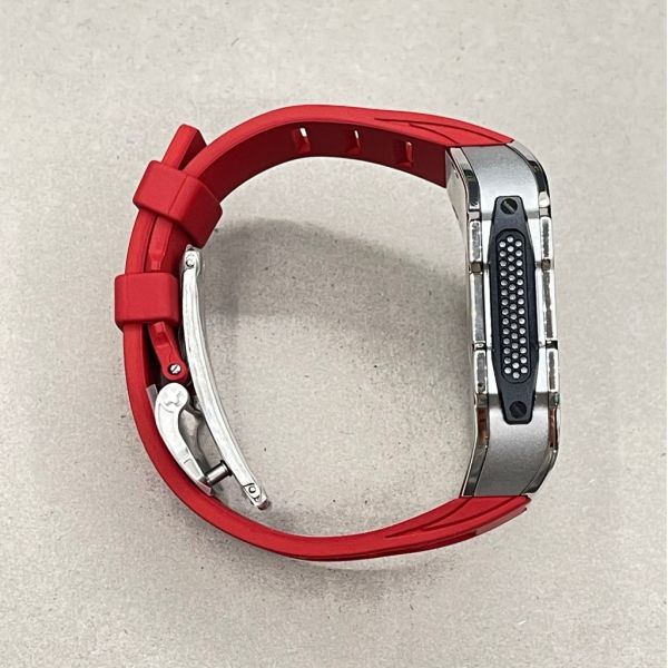 Apple Watch 10 RSC 46mm 銀色不鏽鋼手錶殼(紅色錶帶) Apple Watch手錶殼,Apple Watch不鏽鋼殼,Apple Watch保護殼,Apple Watch鋁合金殼,Apple Watch鈦合金殼,Apple Watch碳纖維殼,Apple Watch石英纖維,Apple Watch透明錶殼,Apple Watch水晶錶殼,Apple Watch錶帶