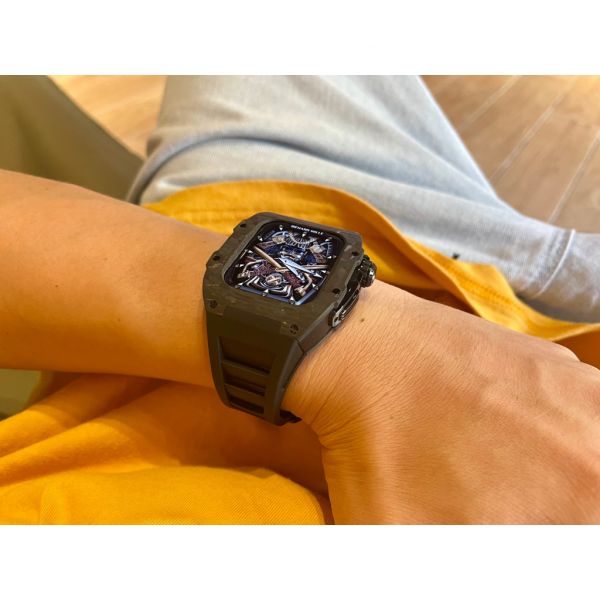 Apple Watch RSC-Carbon 44mm、45mm 極致黑色碳纖維手錶殼(錶帶5種顏色選擇) Apple Watch手錶殼,Apple Watch不鏽鋼殼,Apple Watch保護殼,Apple Watch鋁合金殼,Apple Watch碳纖維殼,Apple Watch錶帶