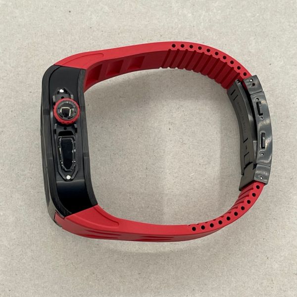 Apple Watch RSC2-Carbon Ultra 49mm 極致黑色碳纖維手錶殼(紅色錶冠環+紅色橡膠錶帶) Apple Watch手錶殼,Apple Watch不鏽鋼殼,Apple Watch保護殼,Apple Watch鋁合金殼,Apple Watch鈦合金殼,Apple Watch碳纖維殼,Apple Watch透明錶殼,Apple Watch錶帶