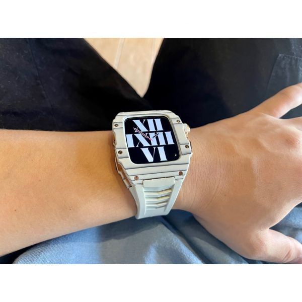 Apple Watch RSC-Carbon 44mm、45mm 白色碳纖維手錶殼 Apple Watch手錶殼,Apple Watch不鏽鋼殼,Apple Watch錶殼,Apple Watch保護殼,Apple Watch錶帶