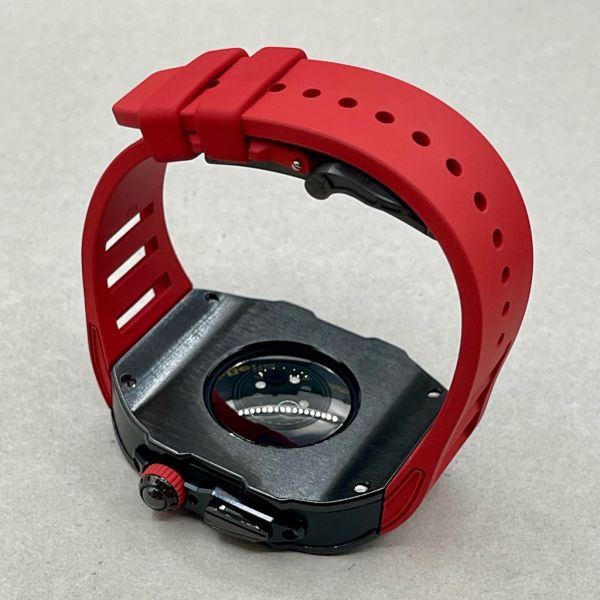 Apple Watch 10 RSC 46mm 黑色不鏽鋼手錶殼(紅色錶帶) Apple Watch手錶殼,Apple Watch不鏽鋼殼,Apple Watch保護殼,Apple Watch鋁合金殼,Apple Watch鈦合金殼,Apple Watch碳纖維殼,Apple Watch石英纖維,Apple Watch透明錶殼,Apple Watch水晶錶殼,Apple Watch錶帶