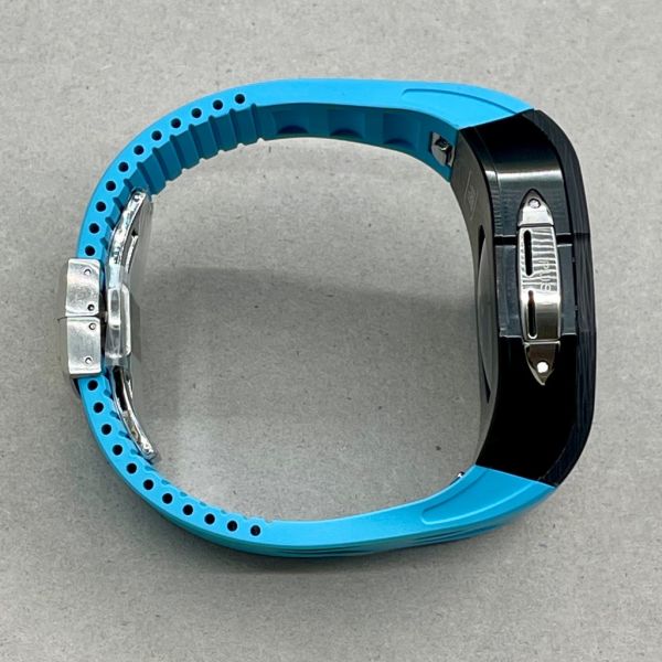 Apple Watch 10 RSC2-Carbon 46mm 黑銀色碳纖維手錶殼(藍色錶冠環+藍色橡膠錶帶) Apple Watch手錶殼,Apple Watch不鏽鋼殼,Apple Watch保護殼,Apple Watch鋁合金殼,Apple Watch鈦合金殼,Apple Watch碳纖維殼,Apple Watch石英纖維,Apple Watch透明錶殼,Apple Watch水晶錶殼,Apple Watch錶帶
