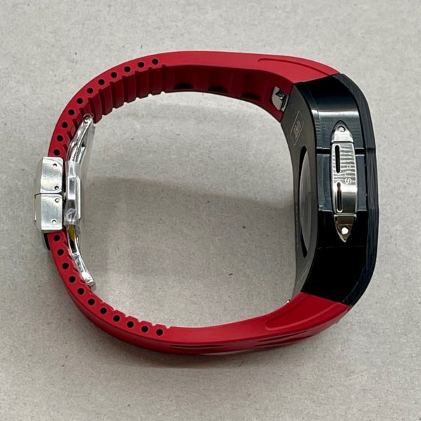 Apple Watch RSC2-Carbon 46mm 黑銀色碳纖維手錶殼(紅色錶冠環+紅色橡膠錶帶) Apple Watch手錶殼,Apple Watch不鏽鋼殼,Apple Watch保護殼,Apple Watch鋁合金殼,Apple Watch鈦合金殼,Apple Watch碳纖維殼,Apple Watch石英纖維,Apple Watch透明錶殼,Apple Watch水晶錶殼,Apple Watch錶帶