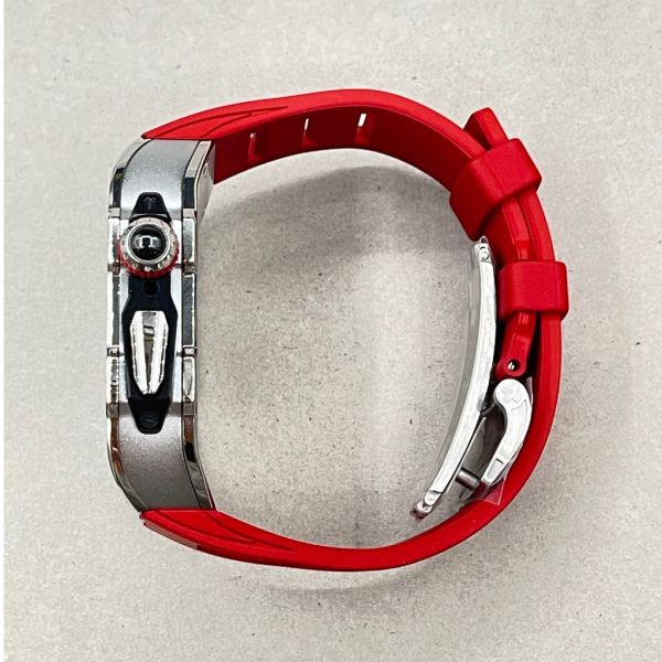 Apple Watch 10 RSC 46mm 銀色不鏽鋼手錶殼(紅色錶帶) Apple Watch手錶殼,Apple Watch不鏽鋼殼,Apple Watch保護殼,Apple Watch鋁合金殼,Apple Watch鈦合金殼,Apple Watch碳纖維殼,Apple Watch石英纖維,Apple Watch透明錶殼,Apple Watch水晶錶殼,Apple Watch錶帶