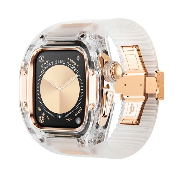 Apple Watch TR90 Case 46mm 透明玫瑰金色手錶殼 Apple Watch手錶殼,Apple Watch不鏽鋼殼,Apple Watch保護殼,Apple Watch鋁合金殼,Apple Watch鈦合金殼,Apple Watch碳纖維殼,Apple Watch石英纖維,Apple Watch透明錶殼,Apple Watch水晶錶殼,Apple Watch錶帶