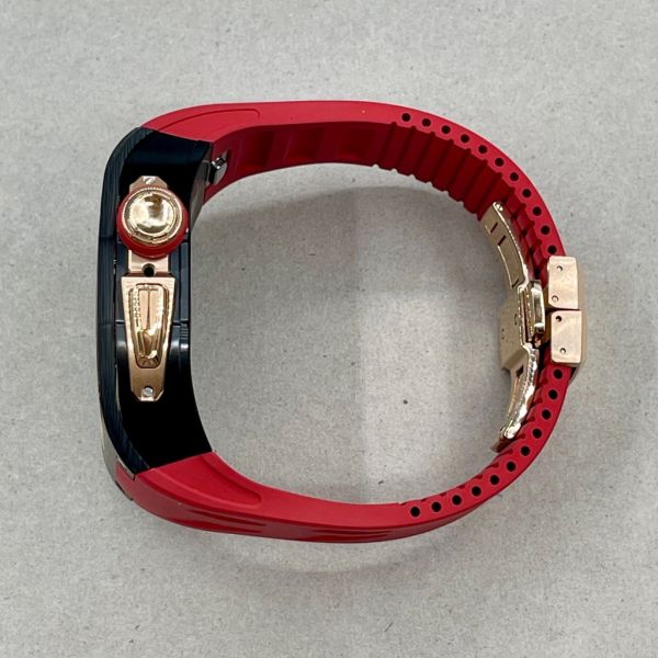 Apple Watch 10 RSC2-Carbon 46mm 黑玫瑰金色碳纖維手錶殼(紅色錶冠環+紅色橡膠錶帶) Apple Watch手錶殼,Apple Watch不鏽鋼殼,Apple Watch保護殼,Apple Watch鋁合金殼,Apple Watch鈦合金殼,Apple Watch碳纖維殼,Apple Watch石英纖維,Apple Watch透明錶殼,Apple Watch水晶錶殼,Apple Watch錶帶