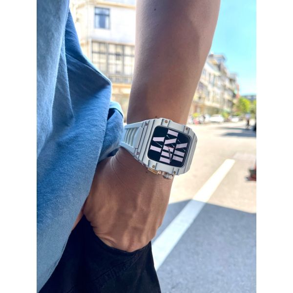 Apple Watch RSC-Carbon 44mm、45mm 白色碳纖維手錶殼 Apple Watch手錶殼,Apple Watch不鏽鋼殼,Apple Watch錶殼,Apple Watch保護殼,Apple Watch錶帶