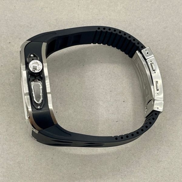 Apple Watch RSC2-Titanium Ultra 49mm 銀黑色鈦合金手錶殼(黑色錶冠環+黑色橡膠錶帶) Apple Watch手錶殼,Apple Watch不鏽鋼殼,Apple Watch保護殼,Apple Watch鋁合金殼,Apple Watch鈦合金殼,Apple Watch碳纖維殼,Apple Watch透明錶殼,Apple Watch錶帶