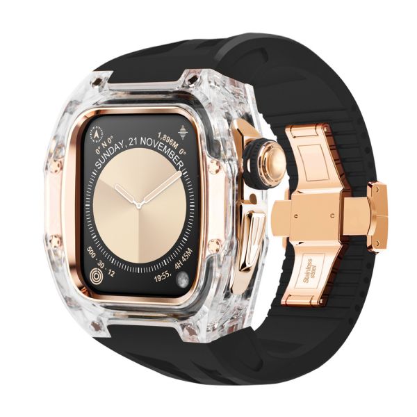 Apple Watch TR90 Case 46mm 透明玫瑰金色手錶殼 Apple Watch手錶殼,Apple Watch不鏽鋼殼,Apple Watch保護殼,Apple Watch鋁合金殼,Apple Watch鈦合金殼,Apple Watch碳纖維殼,Apple Watch石英纖維,Apple Watch透明錶殼,Apple Watch水晶錶殼,Apple Watch錶帶