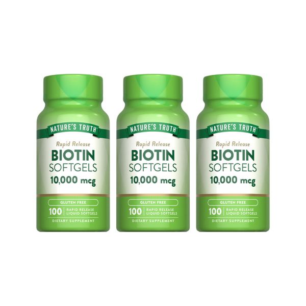 綠萃淨 生物素10000微克軟膠囊x3瓶組(100粒/瓶) 生物素,維生素H,營養失調,產後調養