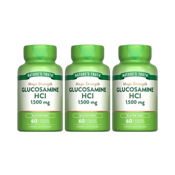 綠萃淨 敏捷葡萄糖胺1500mg活力錠x3瓶組(60錠/瓶) 葡萄糖胺,玻尿酸,行動靈活