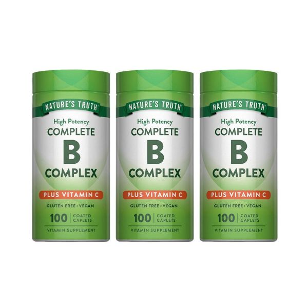 綠萃淨 綜合B群+C plus 鈣活力錠x3瓶組(100錠/瓶) B群,維他命C,鈣,B12