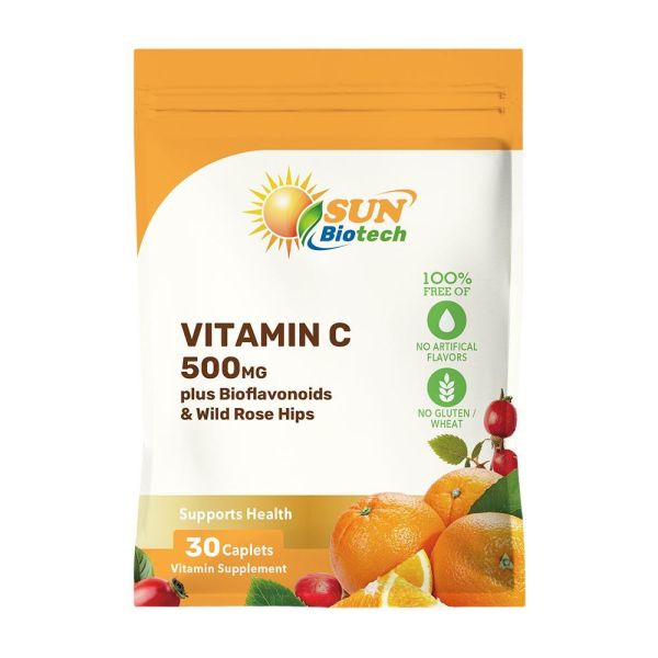 Sun日落恩賜 維生素C 500mg+玫瑰果plus柑橘類黃酮錠(30錠/袋) 維生素C,柑橘類黃酮,玫瑰果,鐵,膠原蛋白,抗氧化