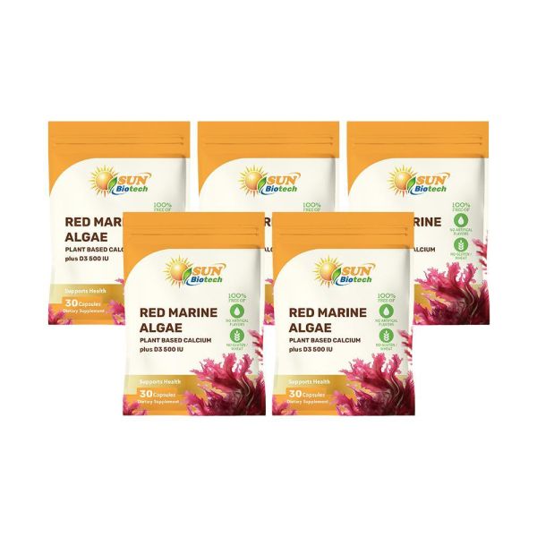 Sun日落恩賜 愛爾蘭海藻鈣+D3複方膠囊x5袋組(30粒/袋) 海藻鈣,鈣,鎂,D3