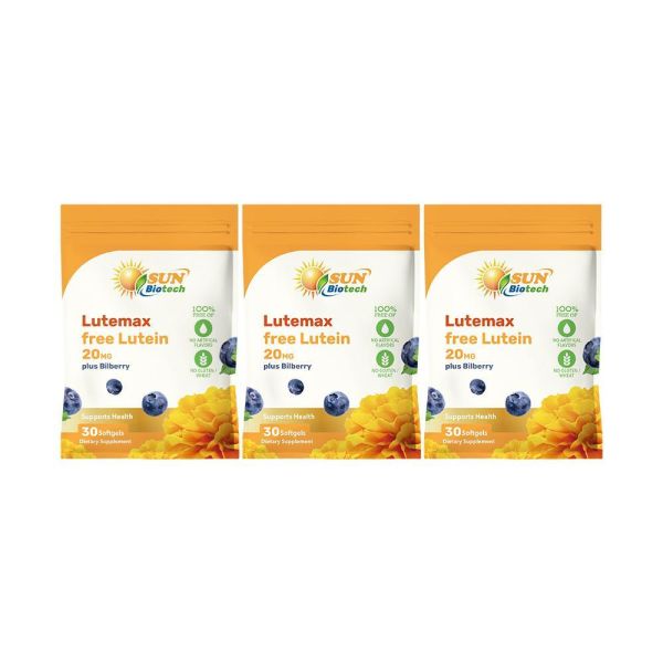 Sun日落恩賜 Lutemax游離型葉黃素20mg+山桑子軟膠囊x3袋組(30粒/袋) 葉黃素,山桑子,玉米黃素,護眼,近視