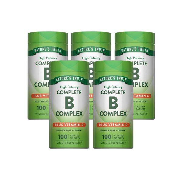 綠萃淨 綜合B群+C plus 鈣活力錠x5瓶組(100錠/瓶) B群,維他命C,鈣,B12