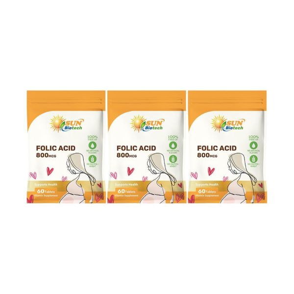 Sun日落恩賜 孕寶葉酸800微克錠x3袋組(60錠/袋) 懷孕,葉酸,調整體質,胎兒發育